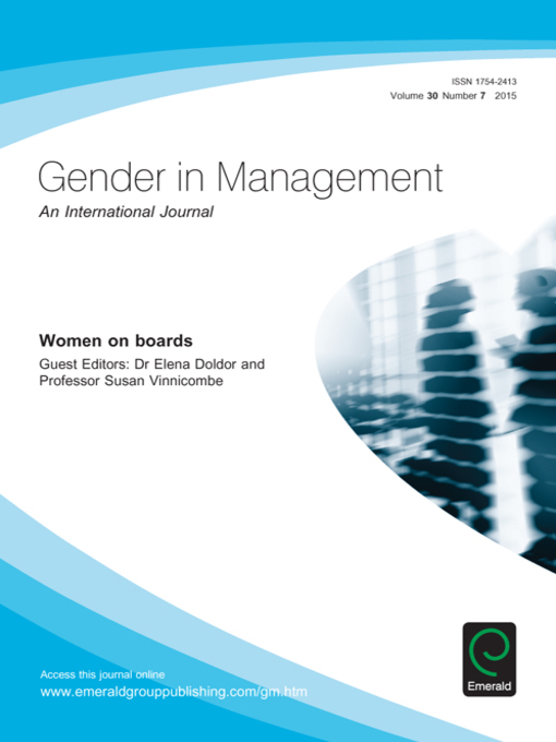 Cover image for Gender in Management: An International Journal, Volume 30, Number 7